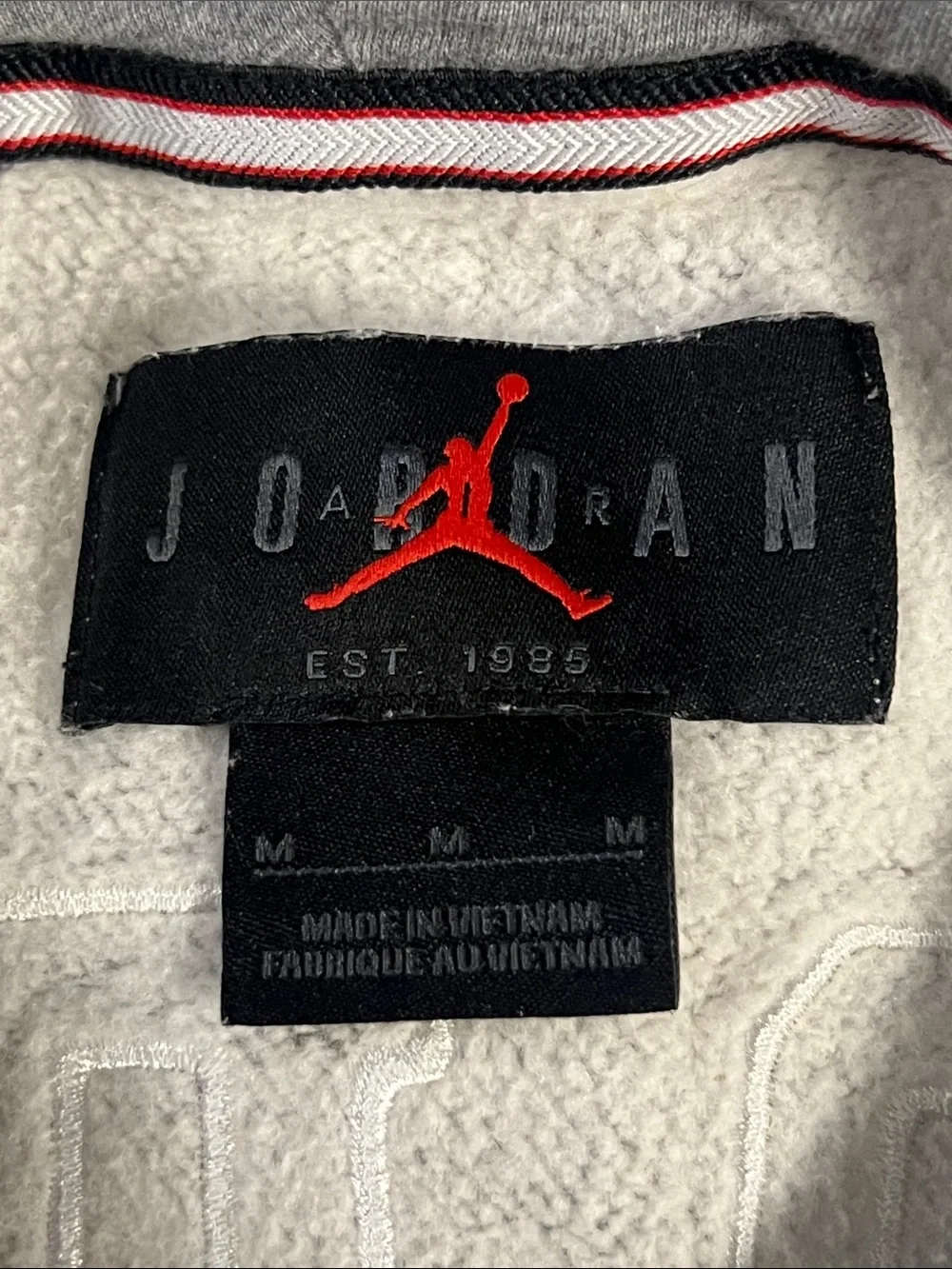 Jordan Gray Pullover Hoodie with Gold Logo